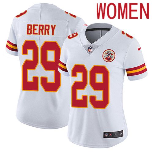 Women Kansas City Chiefs #29 Eric Berry Nike White Vapor Limited NFL Jersey->women nfl jersey->Women Jersey